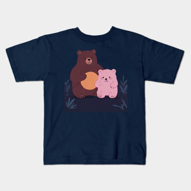 Bear and son Kids T-Shirt by Javisolarte